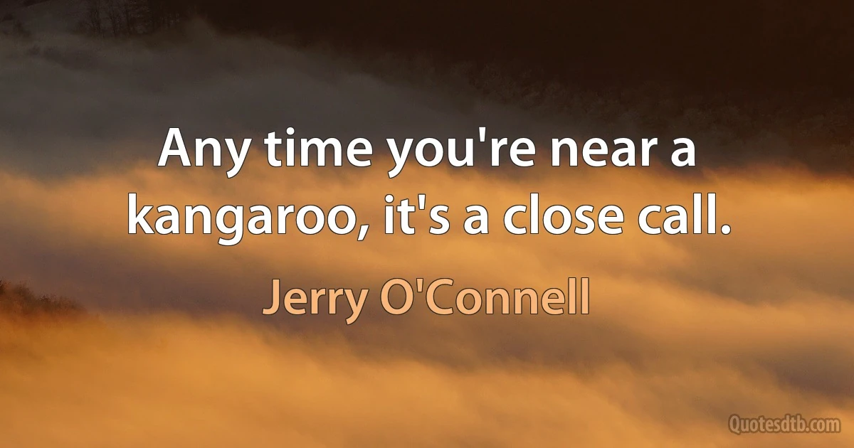 Any time you're near a kangaroo, it's a close call. (Jerry O'Connell)