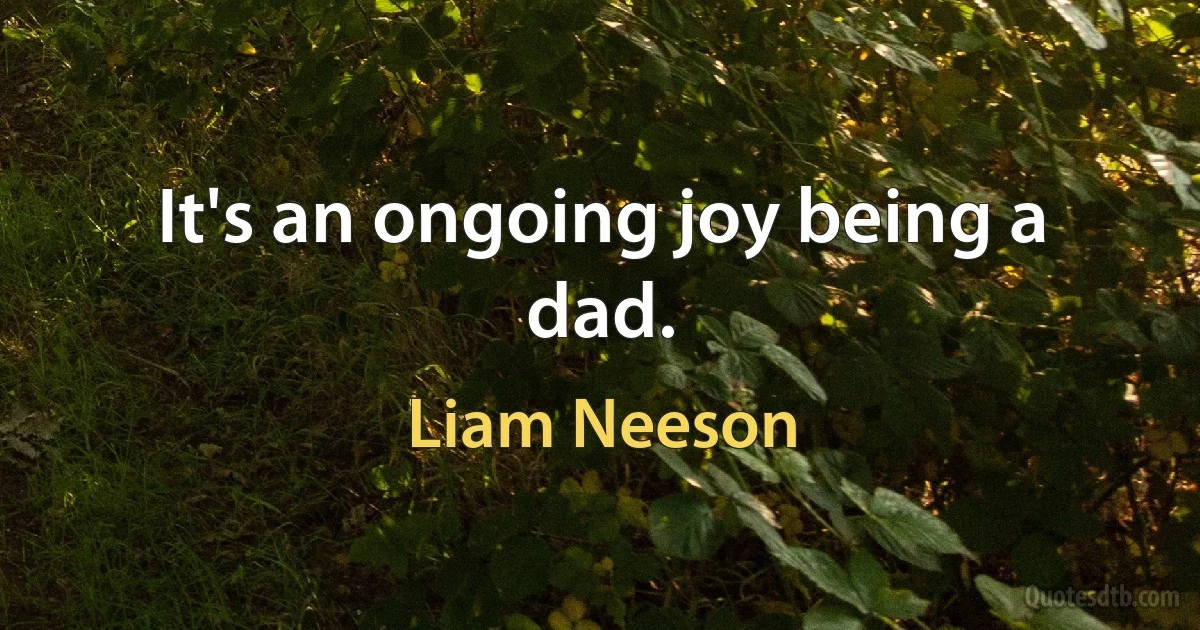 It's an ongoing joy being a dad. (Liam Neeson)