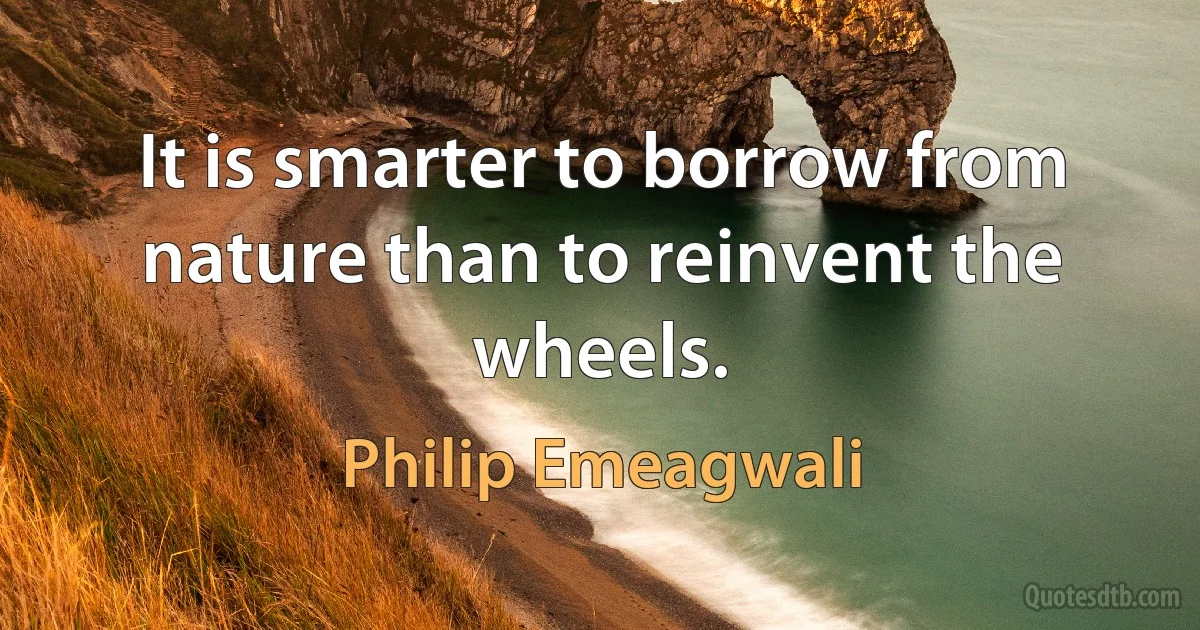 It is smarter to borrow from nature than to reinvent the wheels. (Philip Emeagwali)