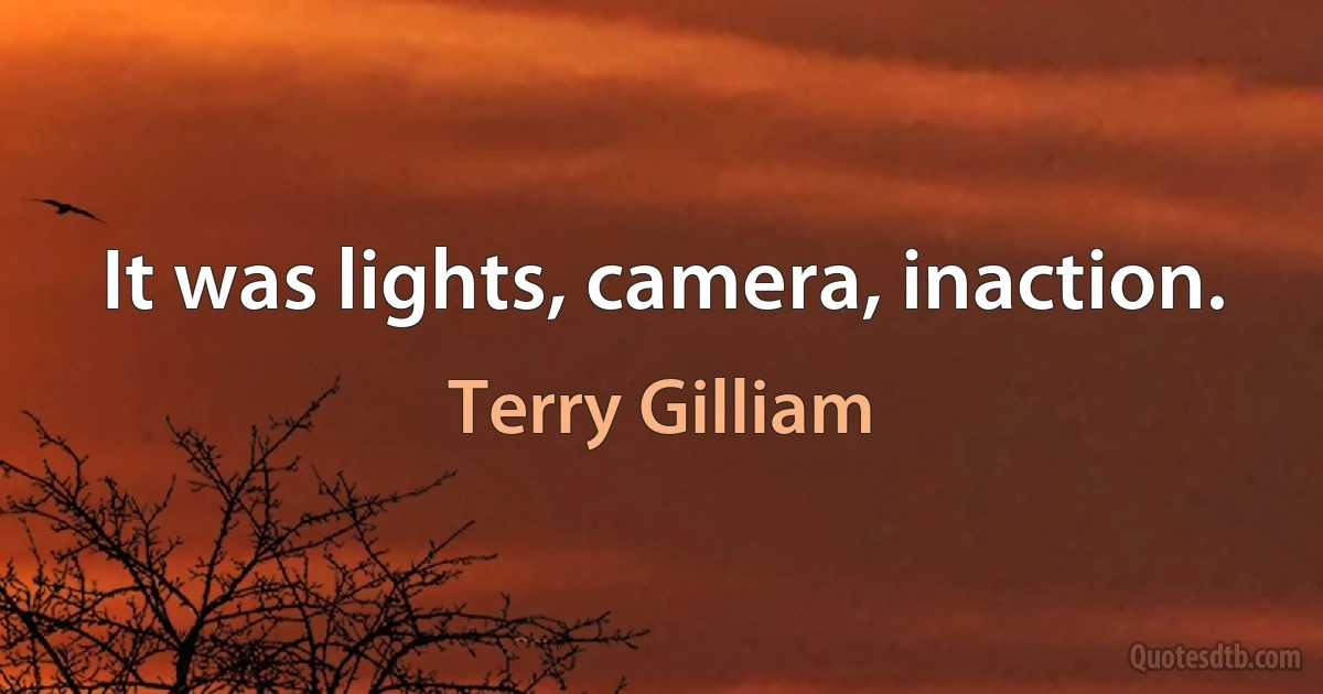 It was lights, camera, inaction. (Terry Gilliam)