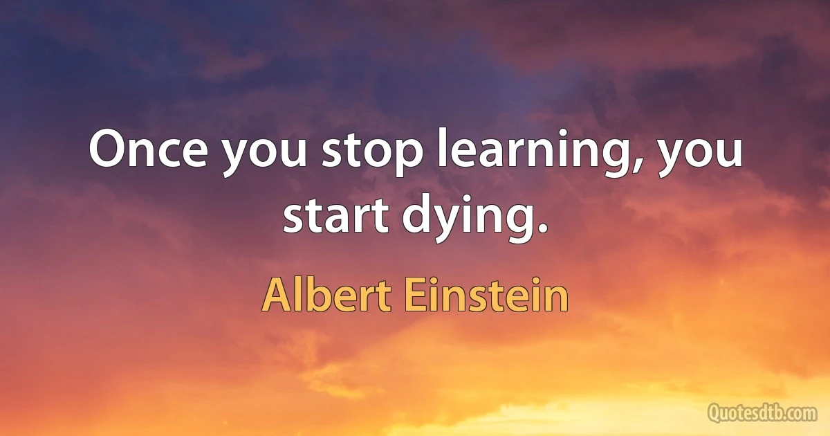 Once you stop learning, you start dying. (Albert Einstein)