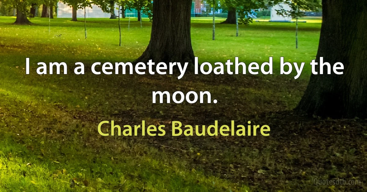 I am a cemetery loathed by the moon. (Charles Baudelaire)