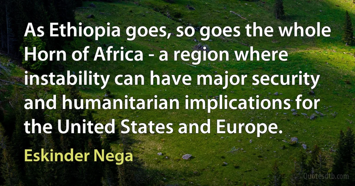 As Ethiopia goes, so goes the whole Horn of Africa - a region where instability can have major security and humanitarian implications for the United States and Europe. (Eskinder Nega)