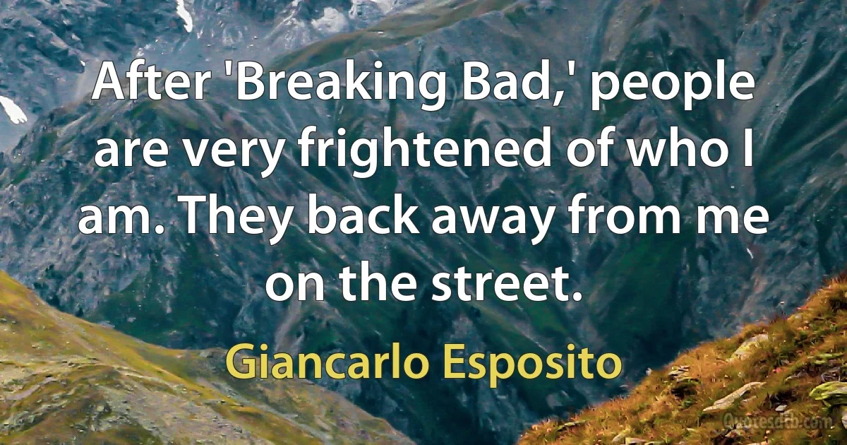 After 'Breaking Bad,' people are very frightened of who I am. They back away from me on the street. (Giancarlo Esposito)