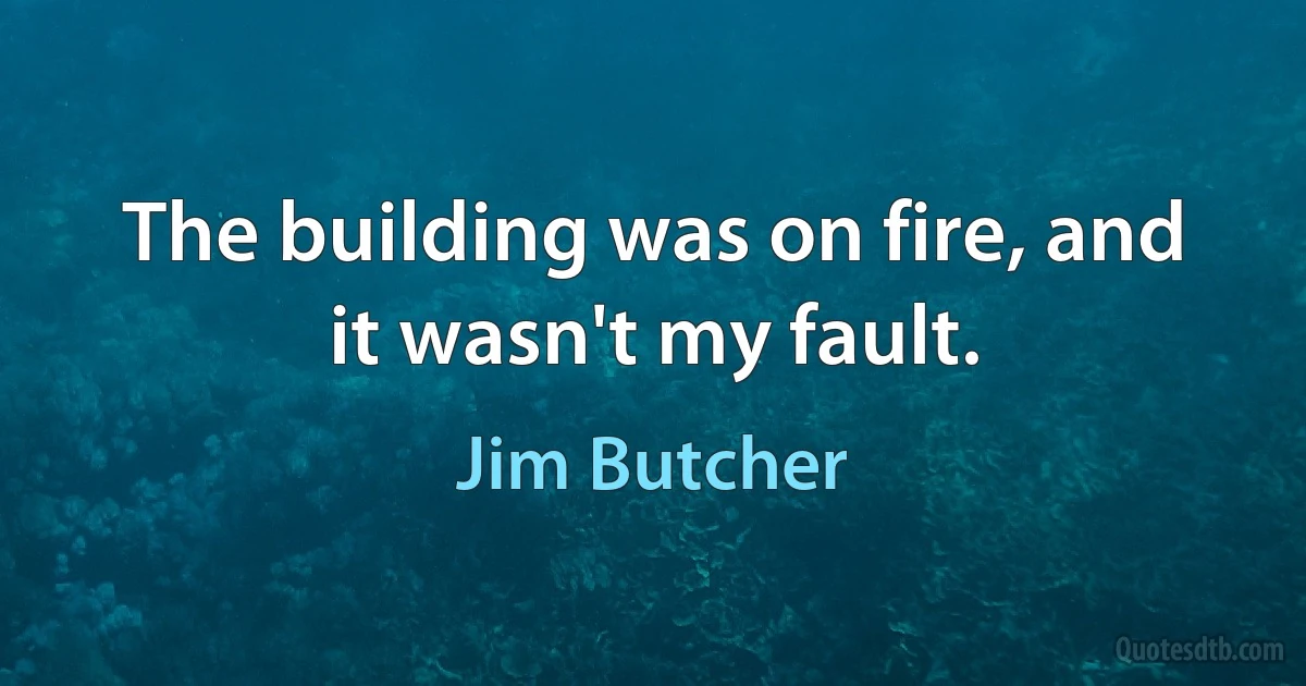 The building was on fire, and it wasn't my fault. (Jim Butcher)