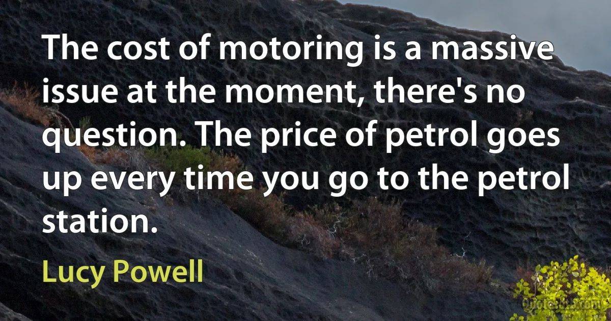 The cost of motoring is a massive issue at the moment, there's no question. The price of petrol goes up every time you go to the petrol station. (Lucy Powell)