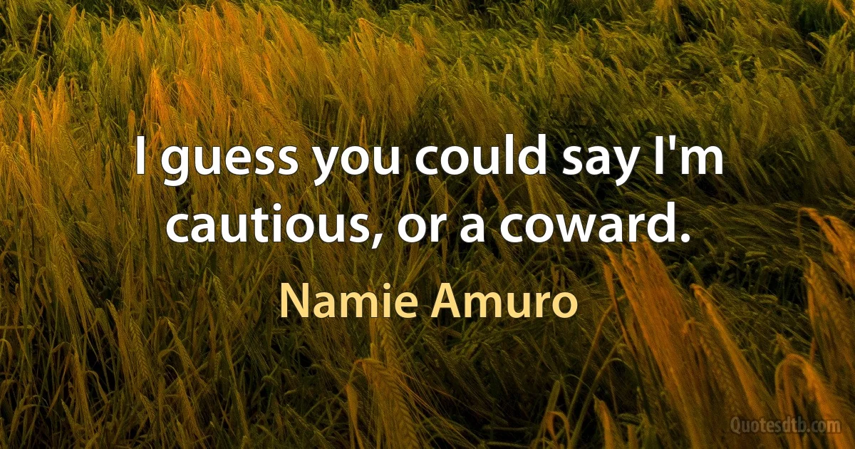 I guess you could say I'm cautious, or a coward. (Namie Amuro)