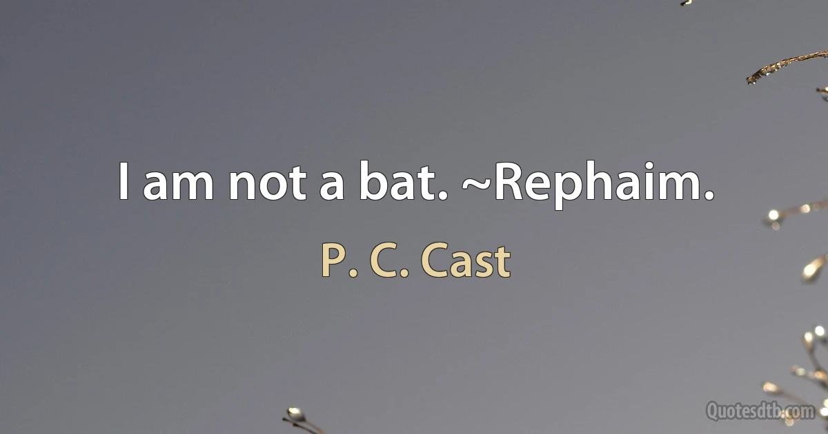 I am not a bat. ~Rephaim. (P. C. Cast)