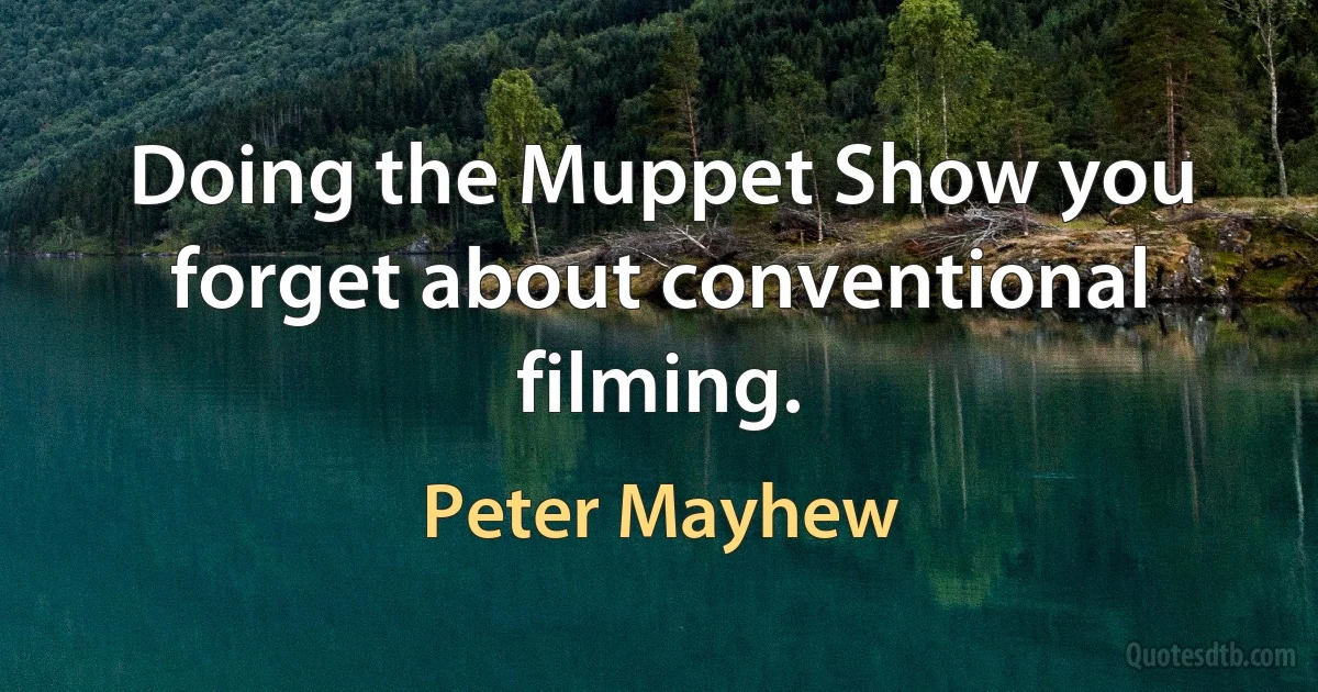 Doing the Muppet Show you forget about conventional filming. (Peter Mayhew)