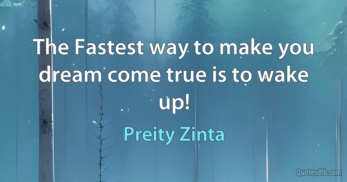 The Fastest way to make you dream come true is to wake up! (Preity Zinta)