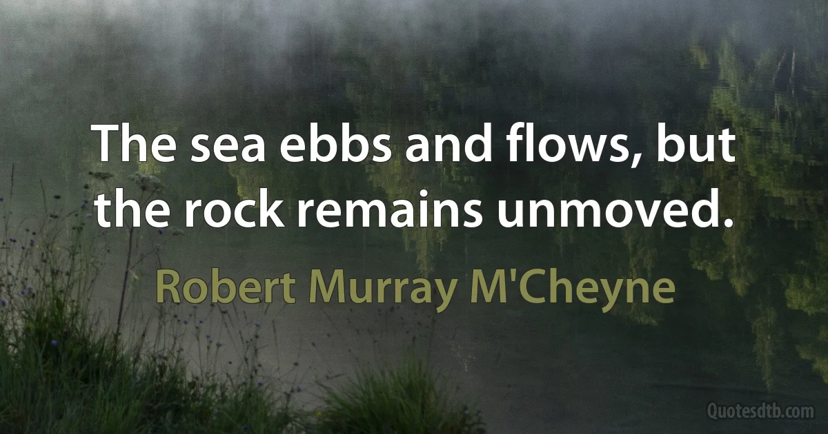 The sea ebbs and flows, but the rock remains unmoved. (Robert Murray M'Cheyne)