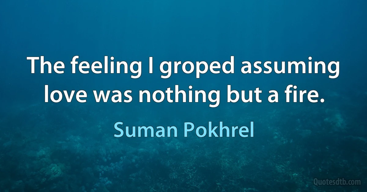 The feeling I groped assuming love was nothing but a fire. (Suman Pokhrel)