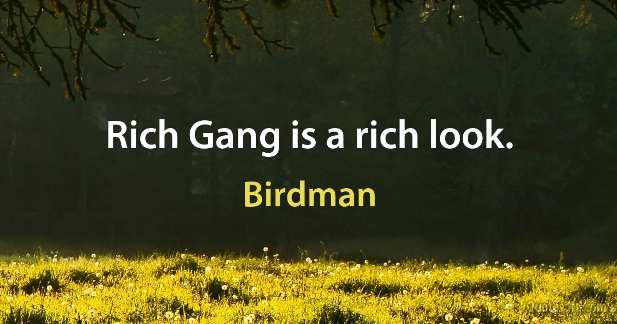 Rich Gang is a rich look. (Birdman)