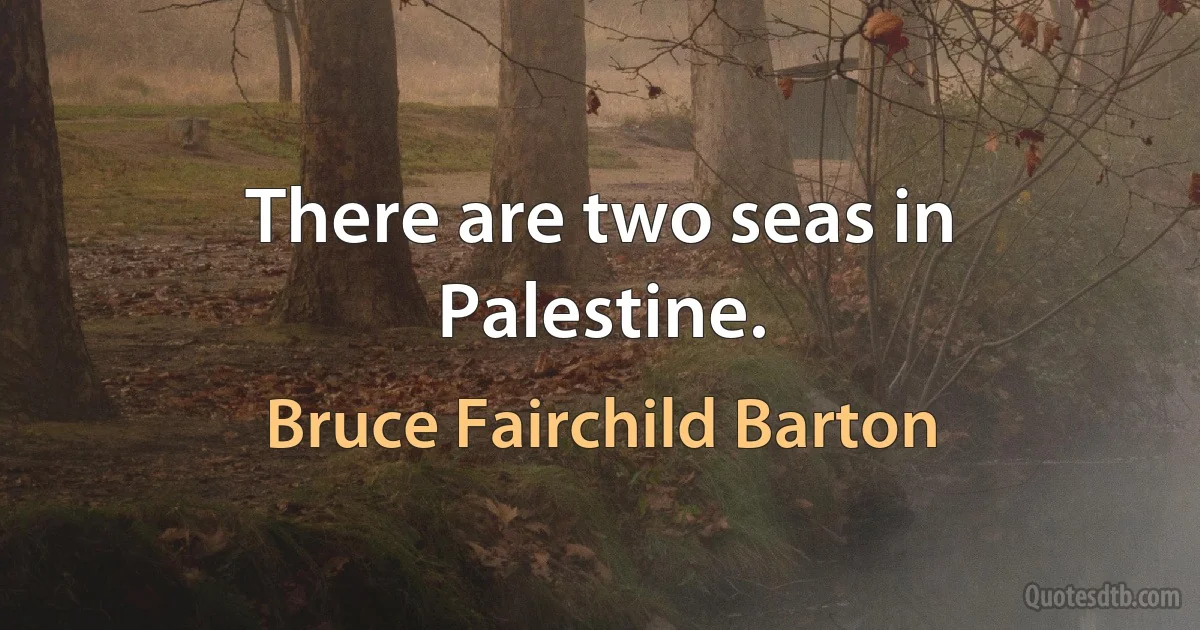 There are two seas in Palestine. (Bruce Fairchild Barton)