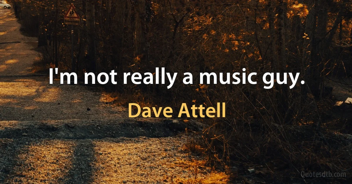 I'm not really a music guy. (Dave Attell)