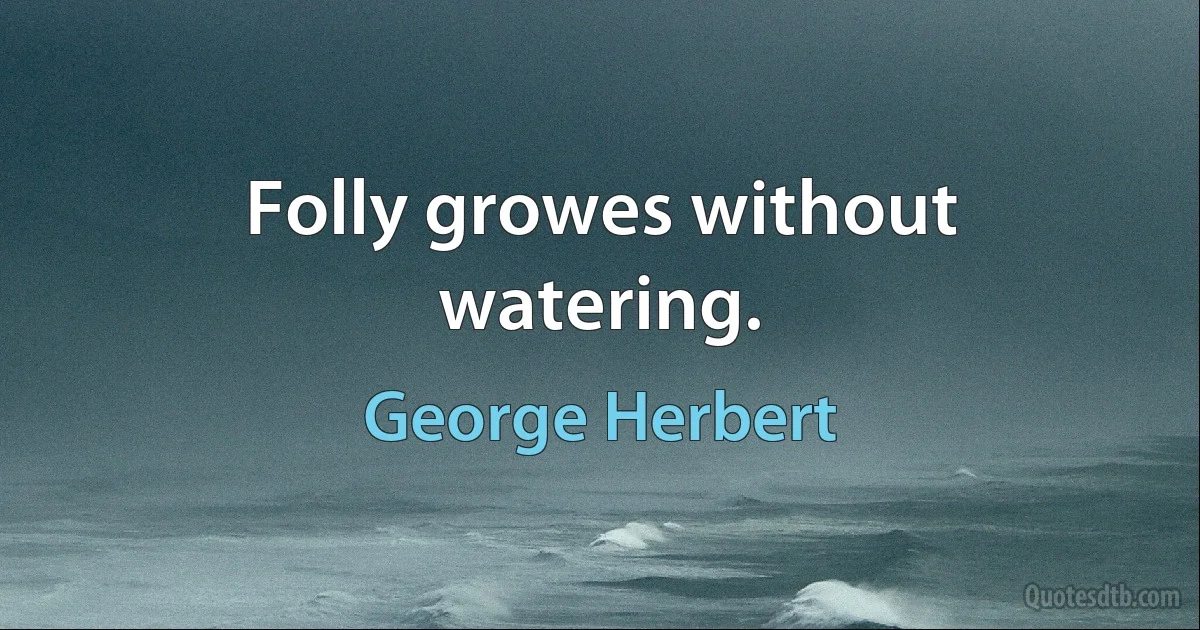 Folly growes without watering. (George Herbert)