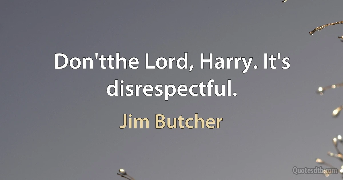 Don'tthe Lord, Harry. It's disrespectful. (Jim Butcher)