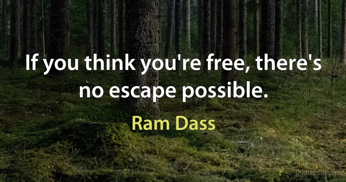 If you think you're free, there's no escape possible. (Ram Dass)