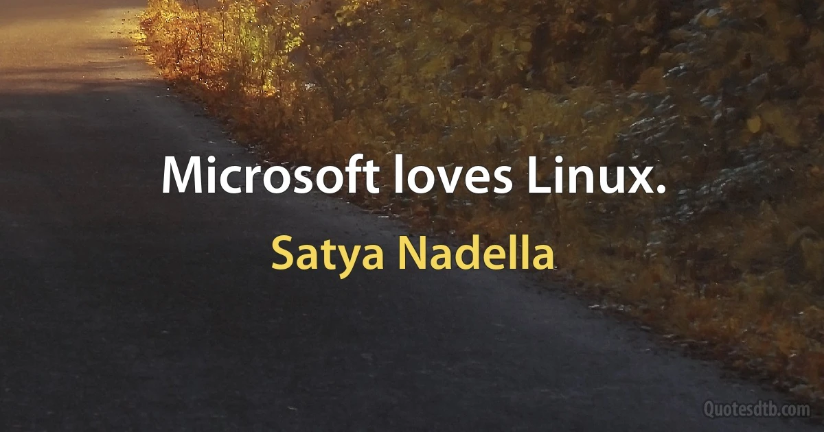 Microsoft loves Linux. (Satya Nadella)