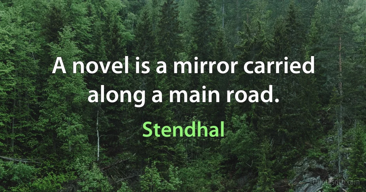 A novel is a mirror carried along a main road. (Stendhal)