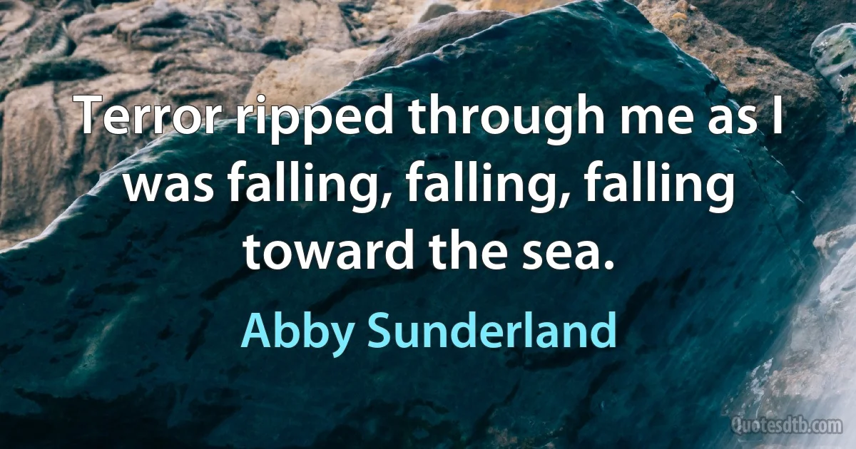 Terror ripped through me as I was falling, falling, falling toward the sea. (Abby Sunderland)