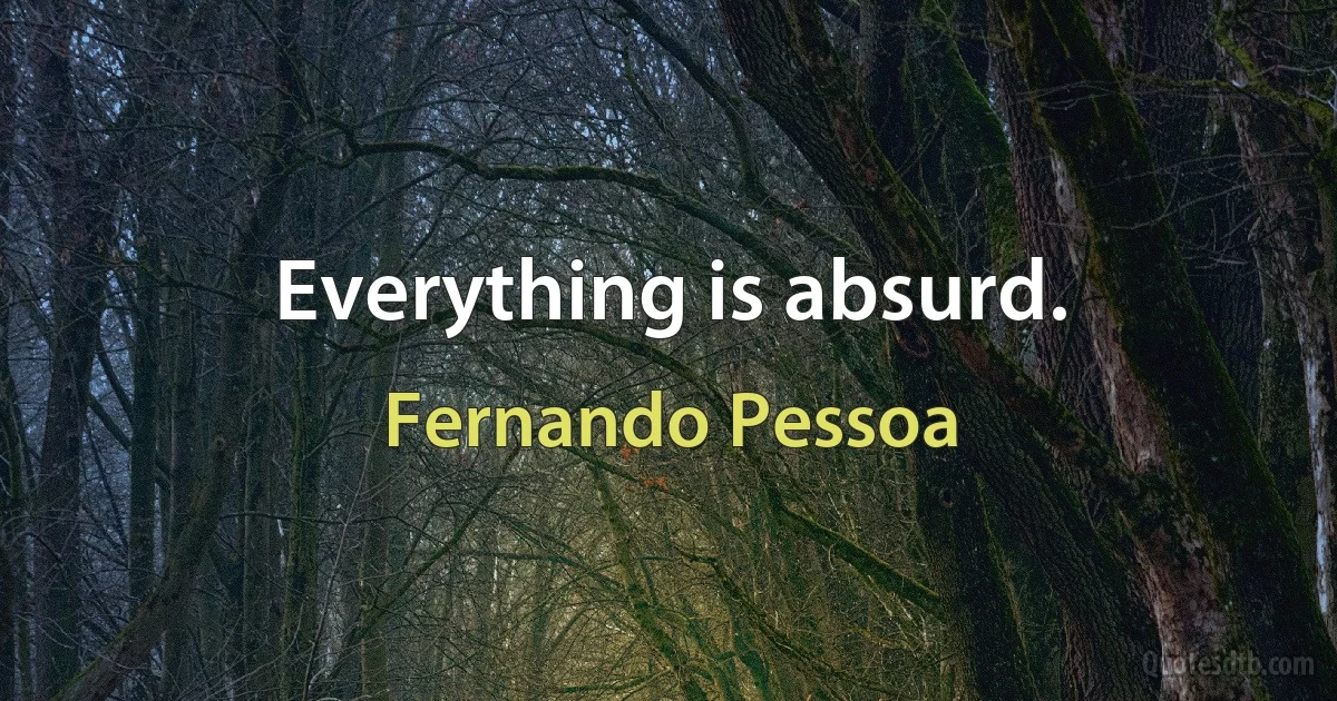 Everything is absurd. (Fernando Pessoa)