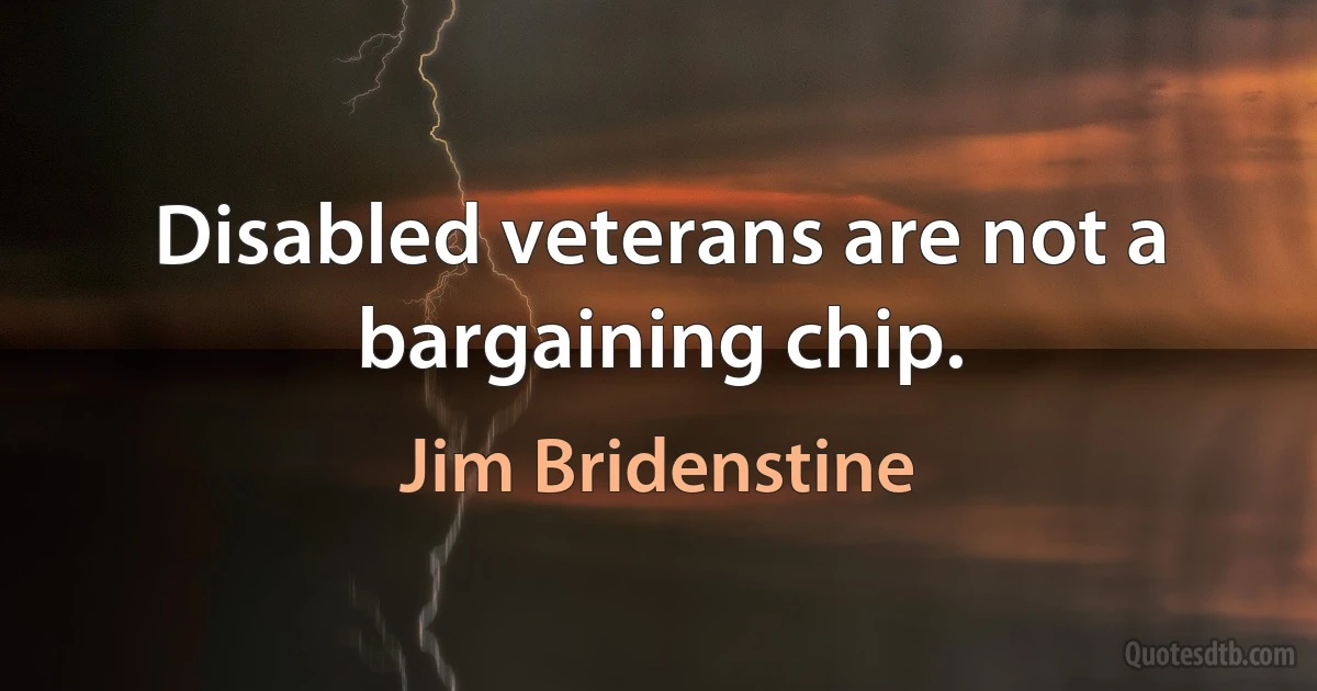 Disabled veterans are not a bargaining chip. (Jim Bridenstine)