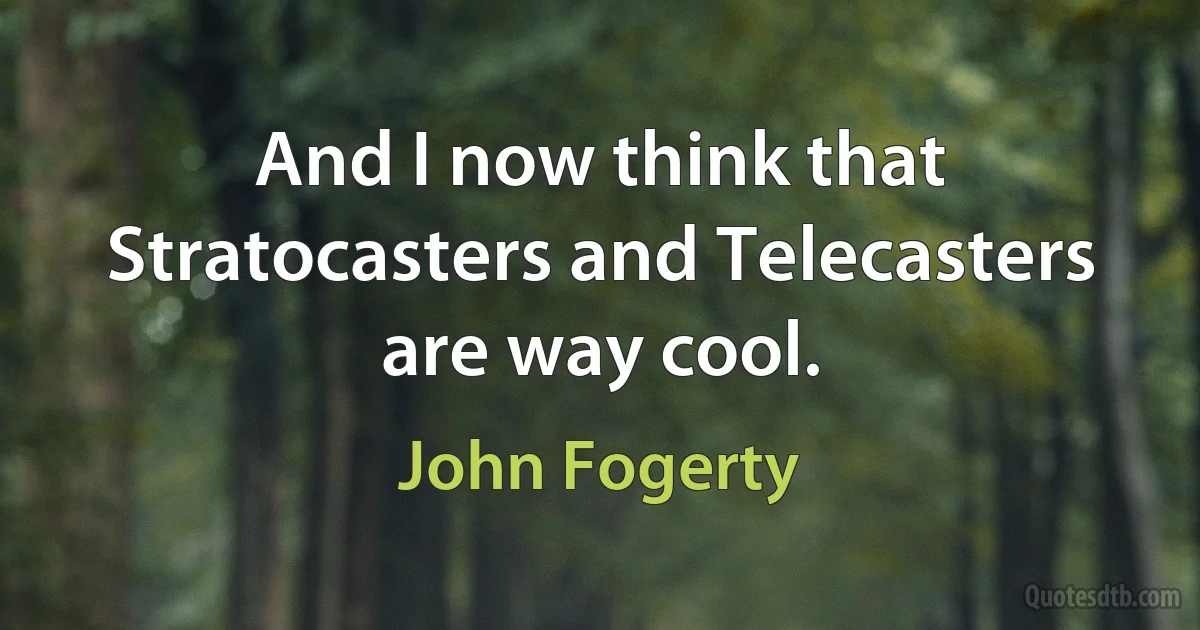 And I now think that Stratocasters and Telecasters are way cool. (John Fogerty)