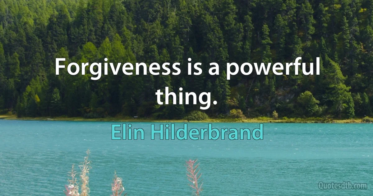 Forgiveness is a powerful thing. (Elin Hilderbrand)