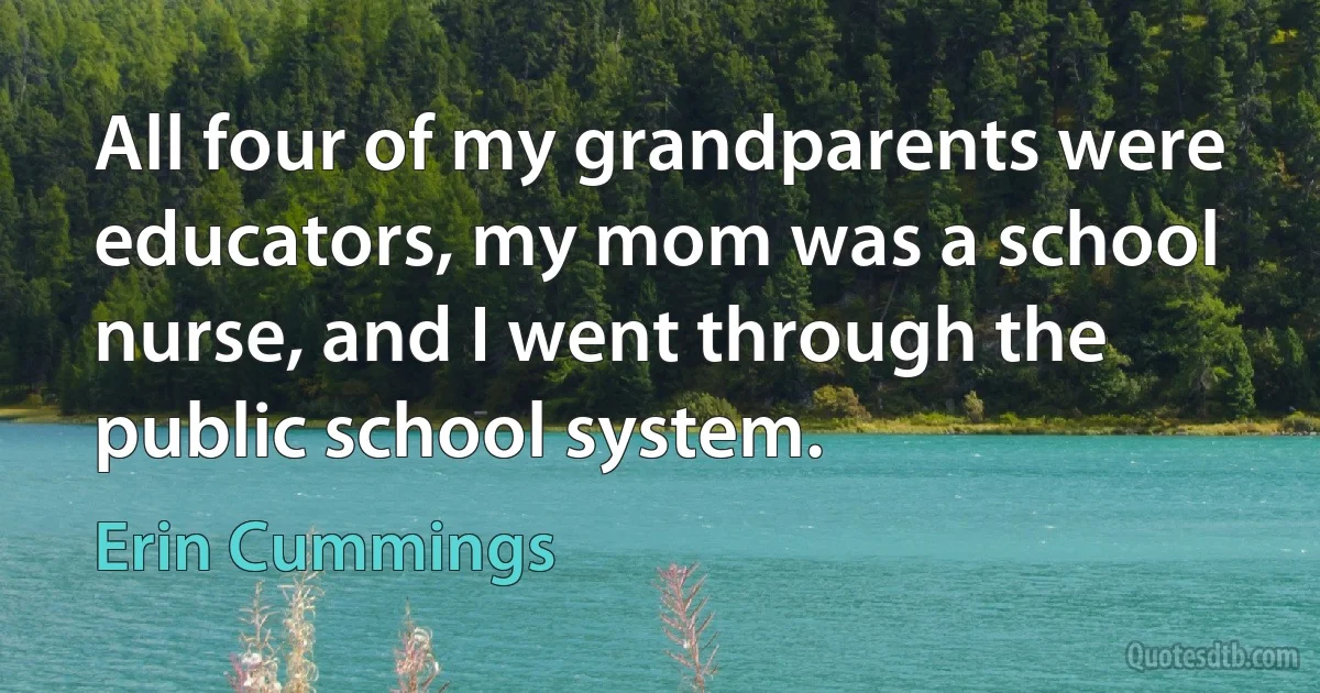 All four of my grandparents were educators, my mom was a school nurse, and I went through the public school system. (Erin Cummings)