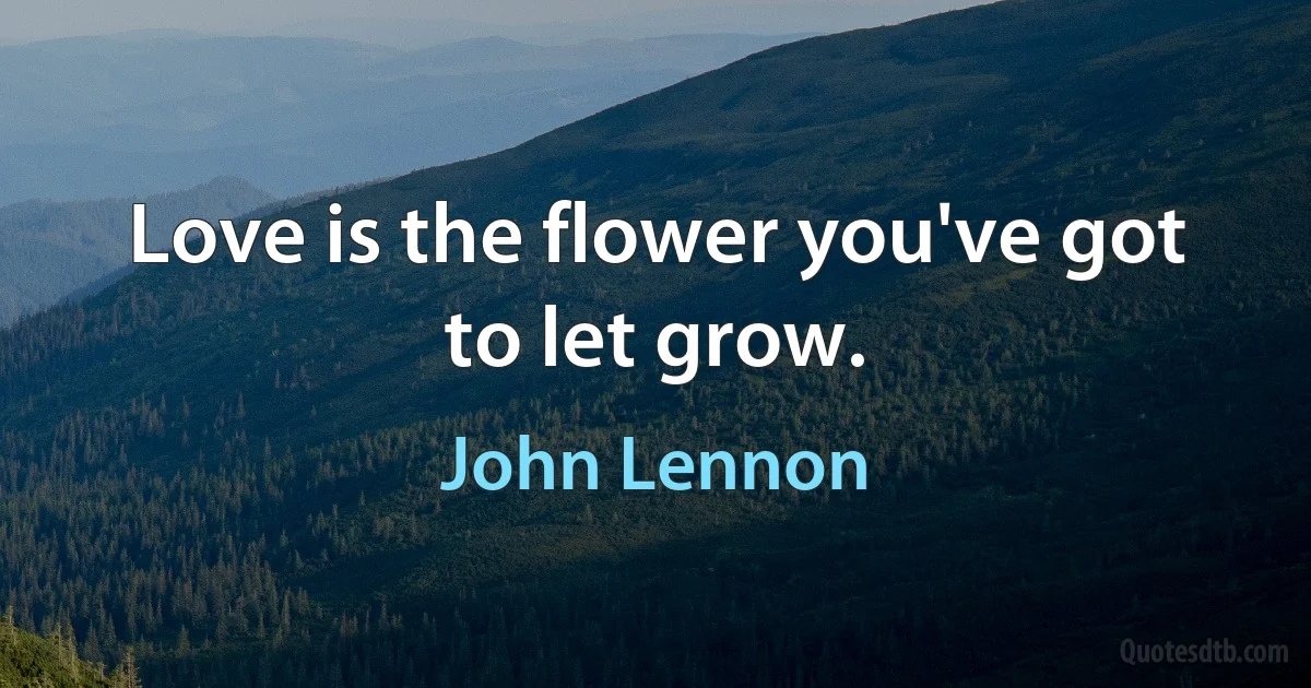 Love is the flower you've got to let grow. (John Lennon)