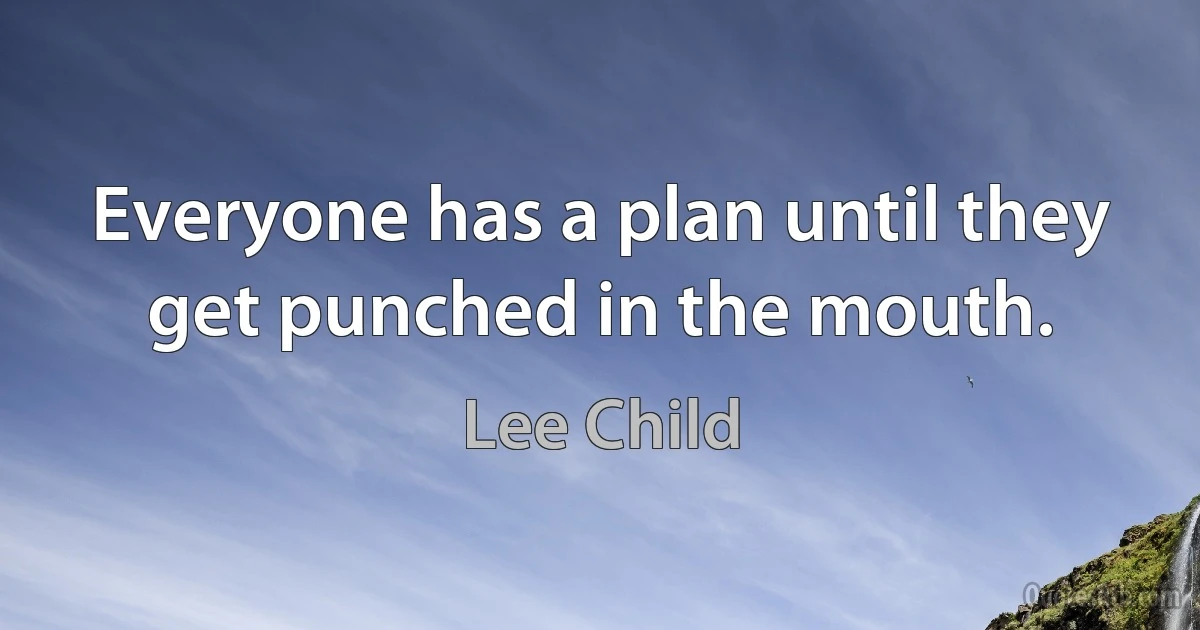 Everyone has a plan until they get punched in the mouth. (Lee Child)