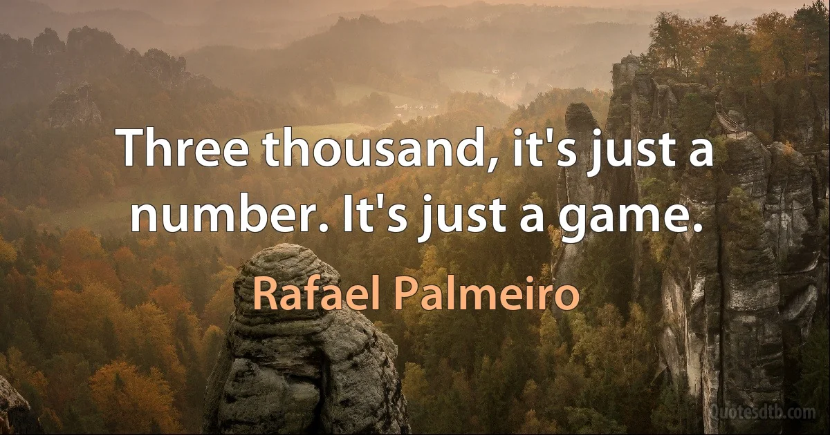 Three thousand, it's just a number. It's just a game. (Rafael Palmeiro)