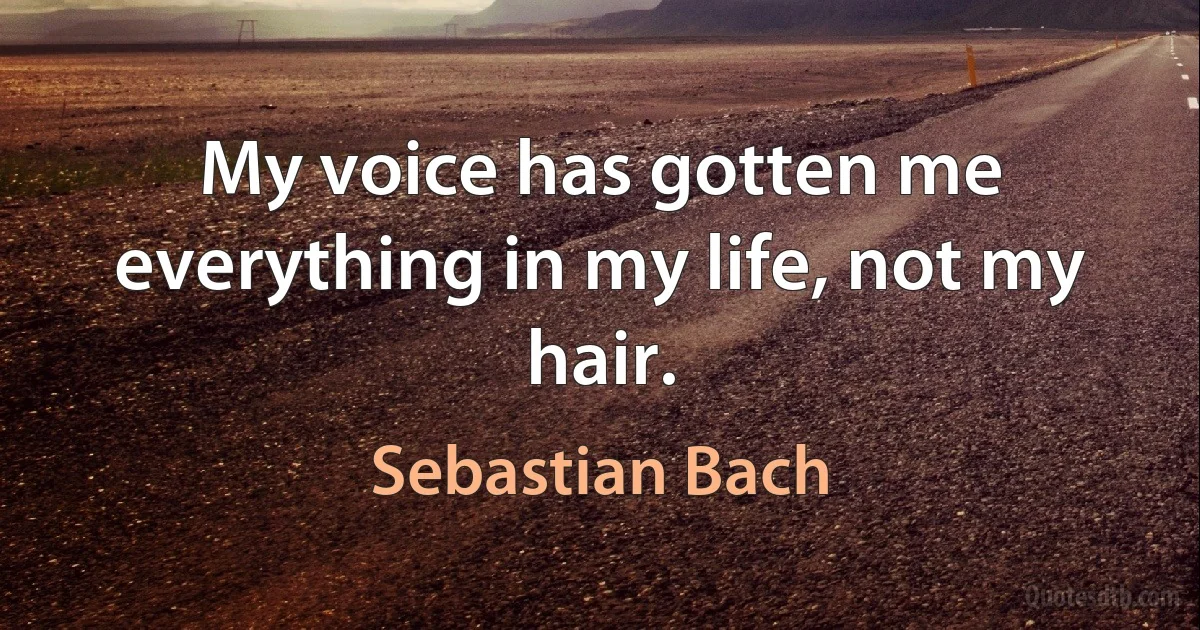 My voice has gotten me everything in my life, not my hair. (Sebastian Bach)