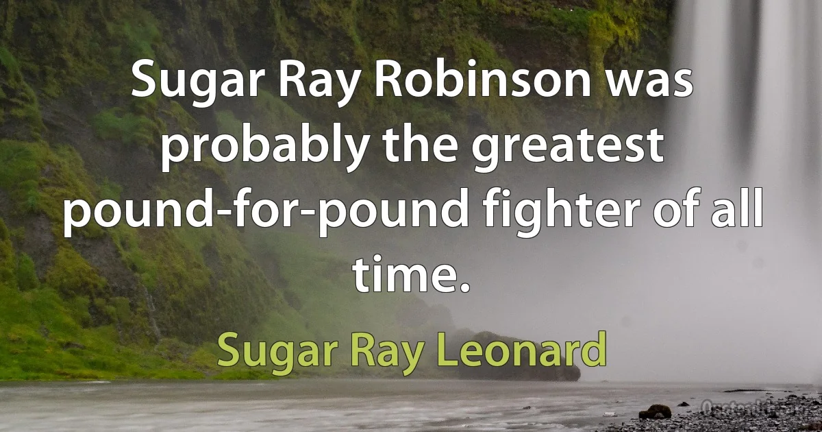 Sugar Ray Robinson was probably the greatest pound-for-pound fighter of all time. (Sugar Ray Leonard)