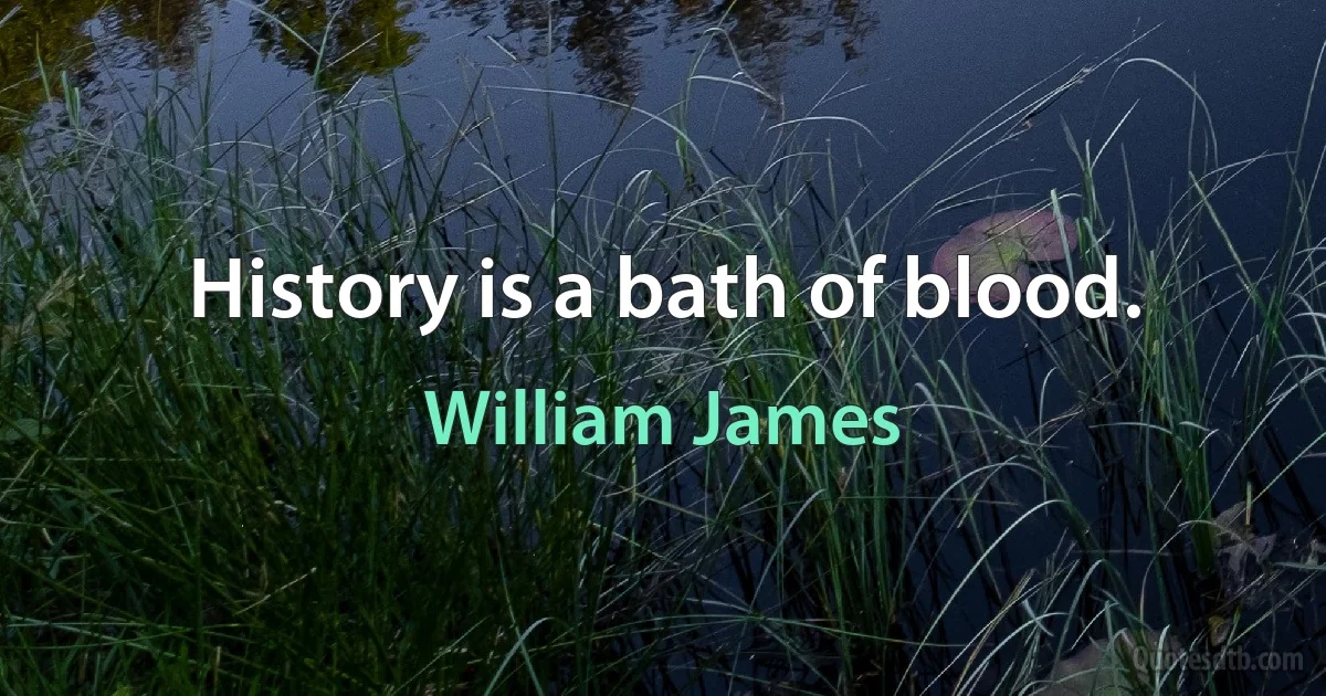 History is a bath of blood. (William James)