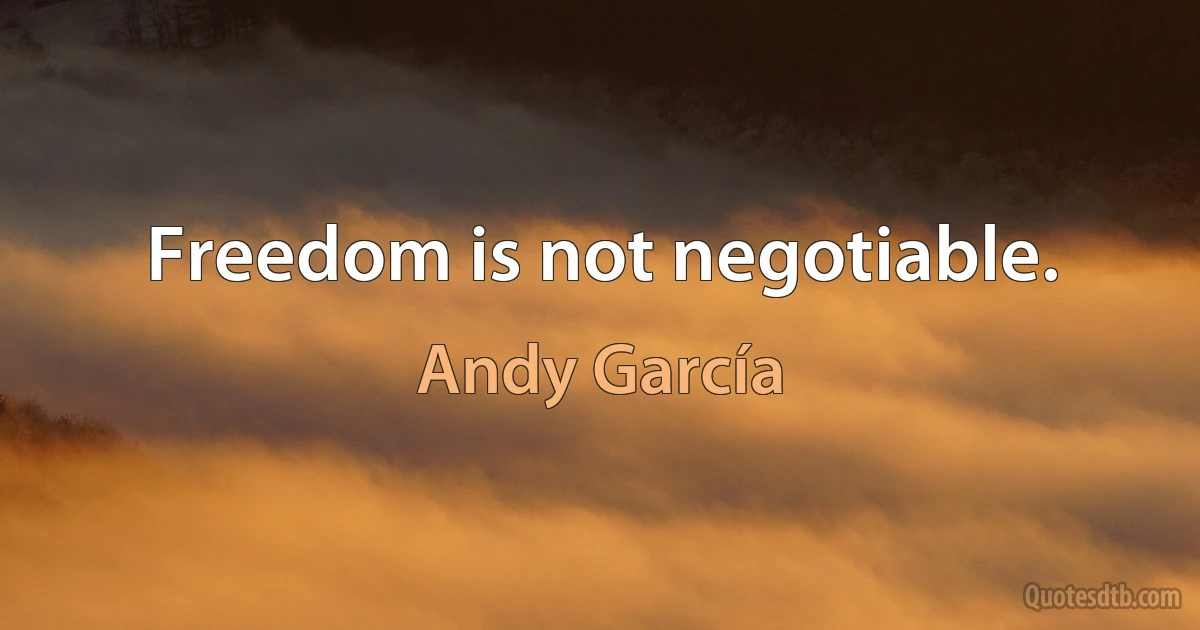 Freedom is not negotiable. (Andy García)