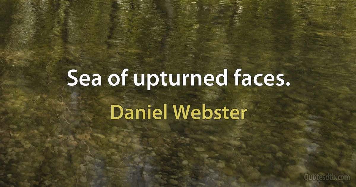 Sea of upturned faces. (Daniel Webster)