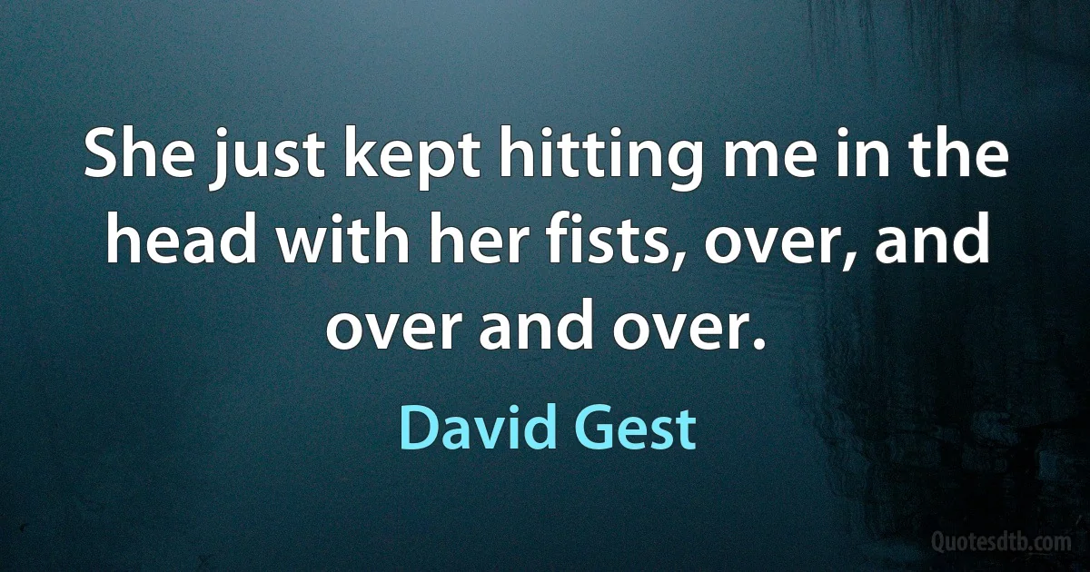 She just kept hitting me in the head with her fists, over, and over and over. (David Gest)