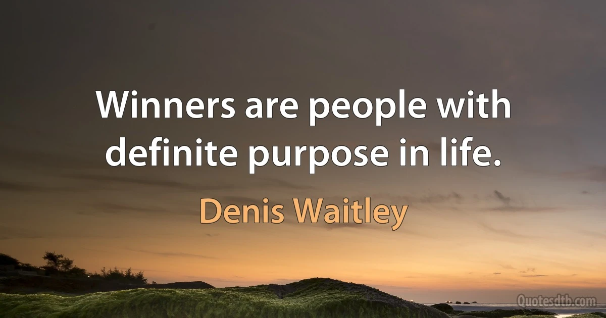 Winners are people with definite purpose in life. (Denis Waitley)