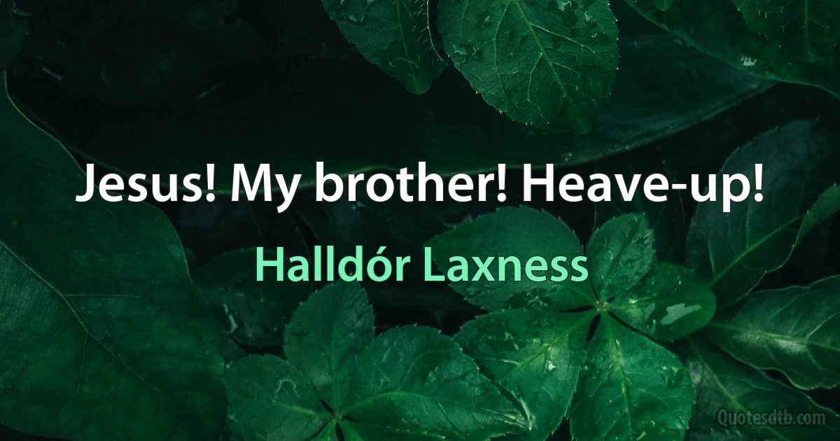 Jesus! My brother! Heave-up! (Halldór Laxness)