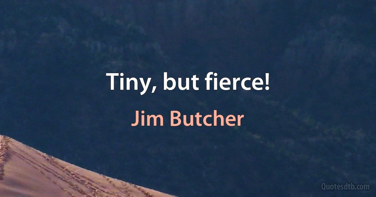 Tiny, but fierce! (Jim Butcher)