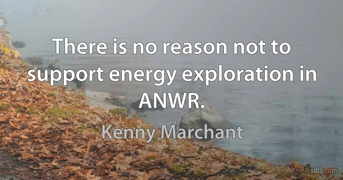 There is no reason not to support energy exploration in ANWR. (Kenny Marchant)