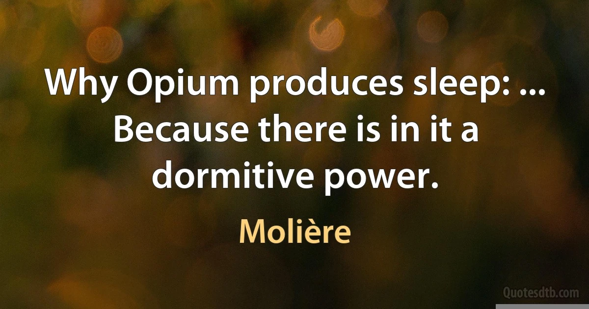 Why Opium produces sleep: ... Because there is in it a dormitive power. (Molière)