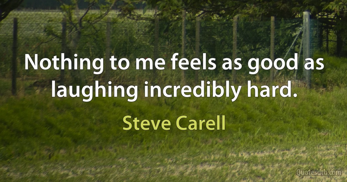 Nothing to me feels as good as laughing incredibly hard. (Steve Carell)