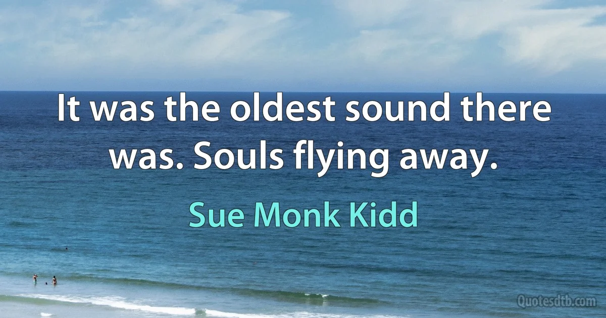 It was the oldest sound there was. Souls flying away. (Sue Monk Kidd)