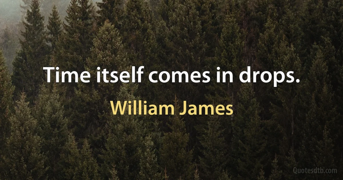 Time itself comes in drops. (William James)