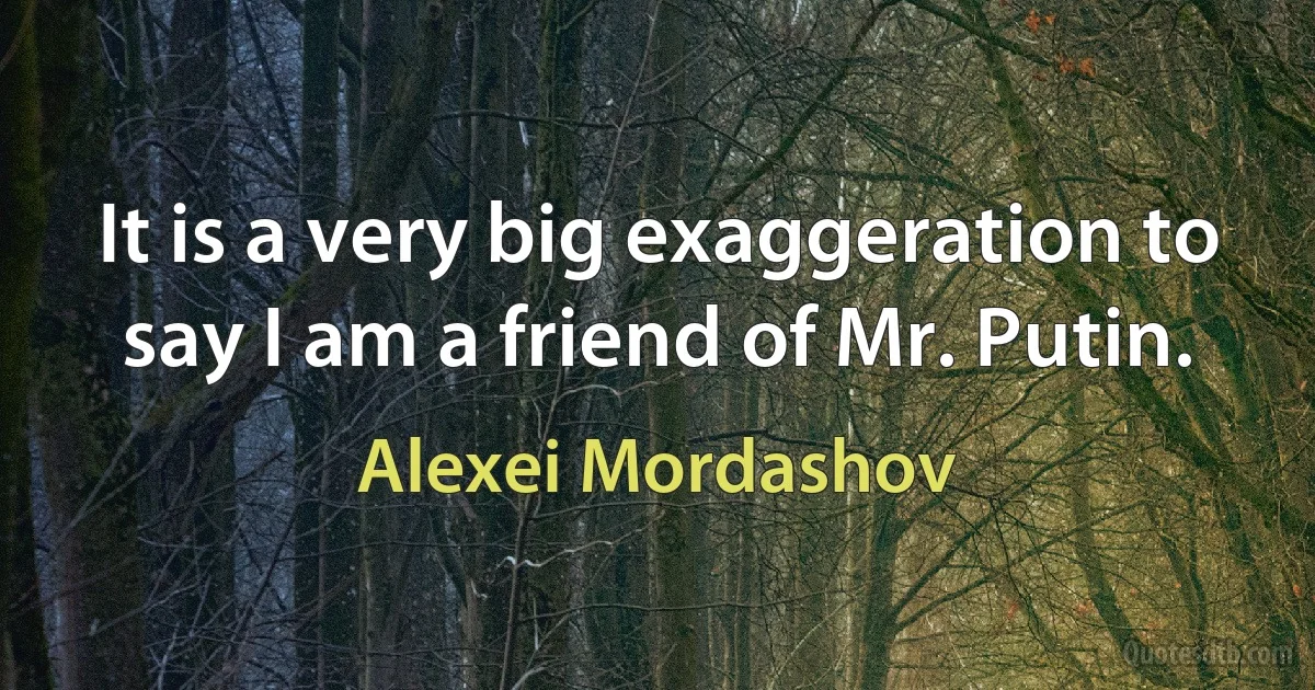 It is a very big exaggeration to say I am a friend of Mr. Putin. (Alexei Mordashov)