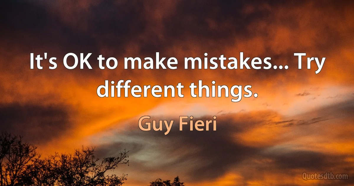 It's OK to make mistakes... Try different things. (Guy Fieri)