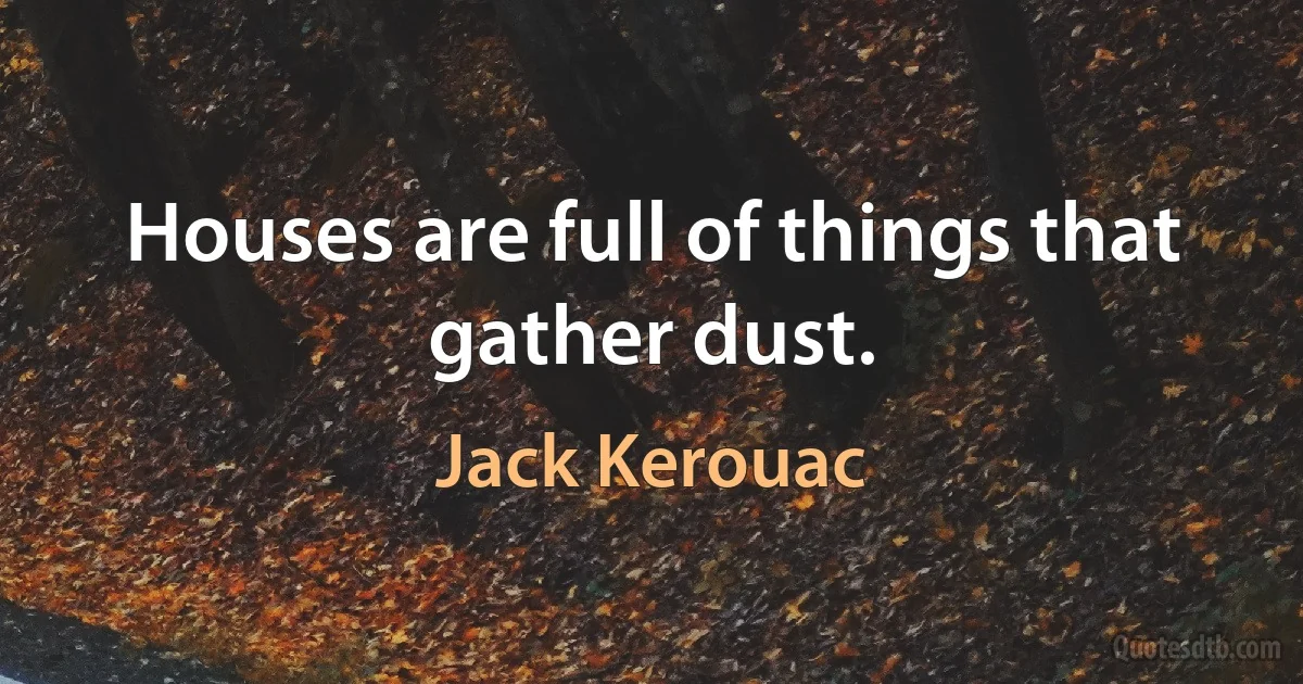 Houses are full of things that gather dust. (Jack Kerouac)